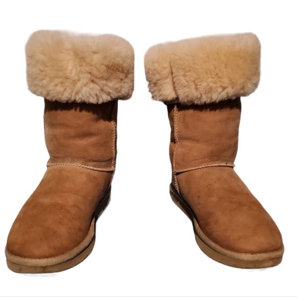 UGG 5815 Chestnut Leather Sheepskin Boots Women's Size 7 - Picture 6 of 12